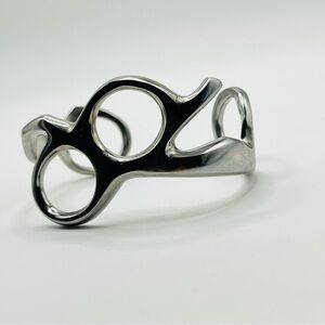 Signed Pakistan Barber Hair Dresser Scissor Cuff Bracelet